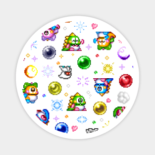 Bubble Bobble - White Magnet